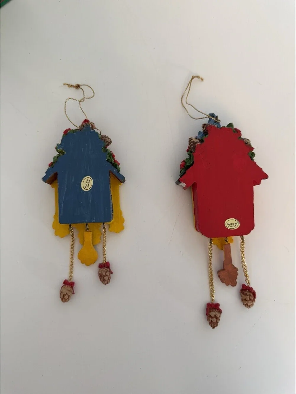 HOUSE OF LLOYD Christmas AROUND THE WORLD Cuckoo Clock Ornament Set Of 2 #530532